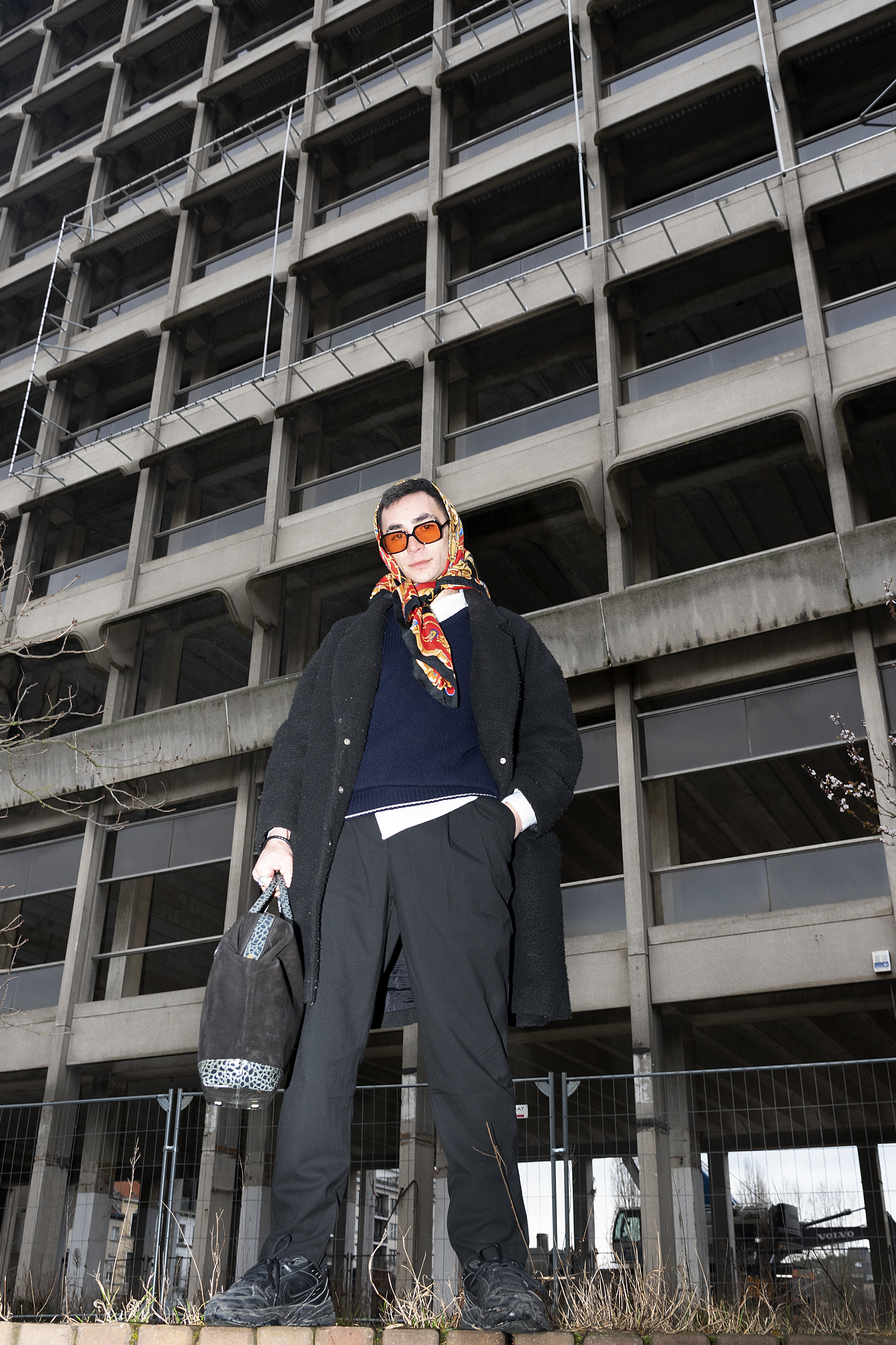 diplomat in front of building